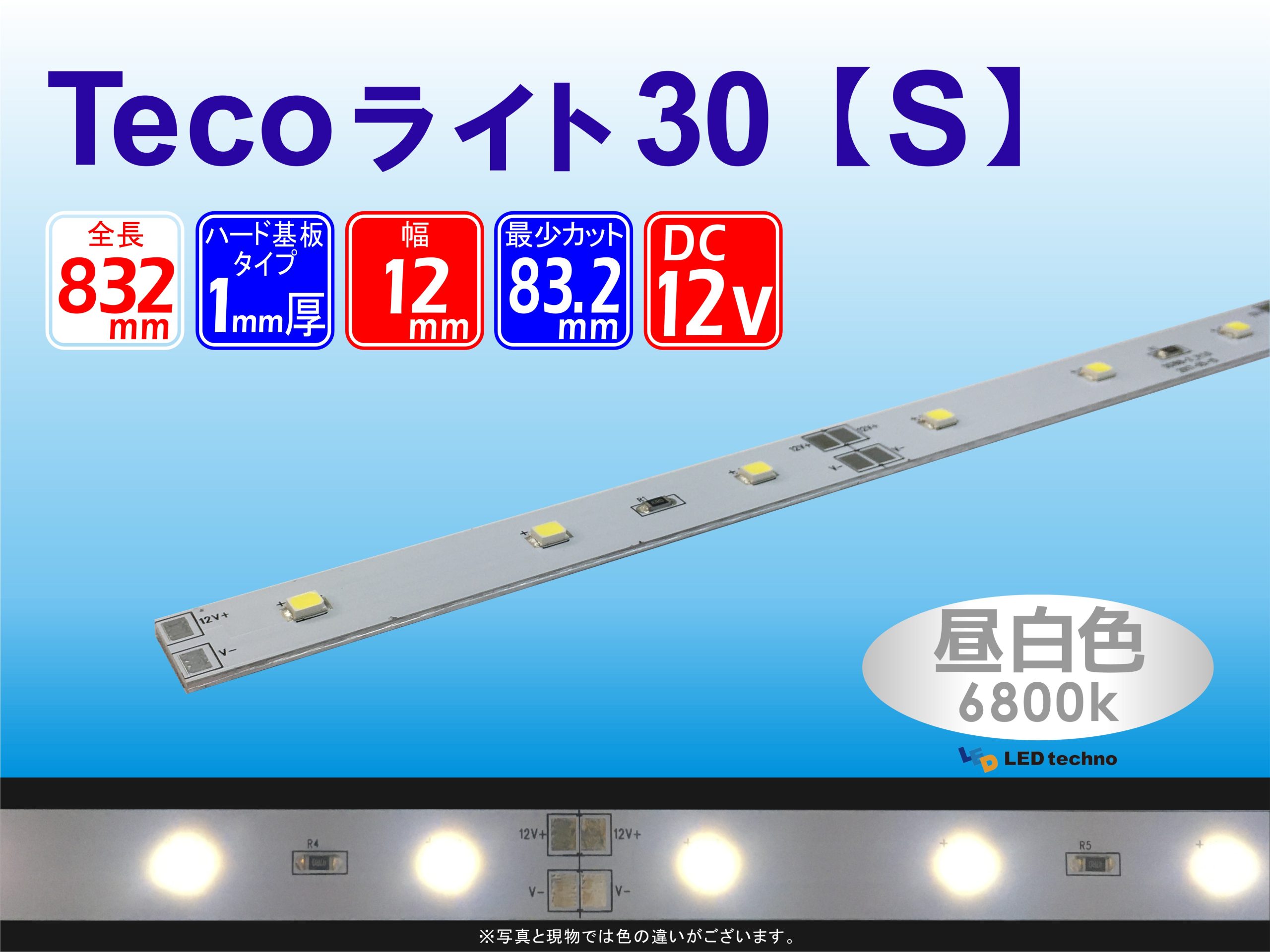No,19 | Tecoライト30【S】昼白色 6800K | 明るさ：597lux　消費電力：4.2W | 416㎜：15球で計測